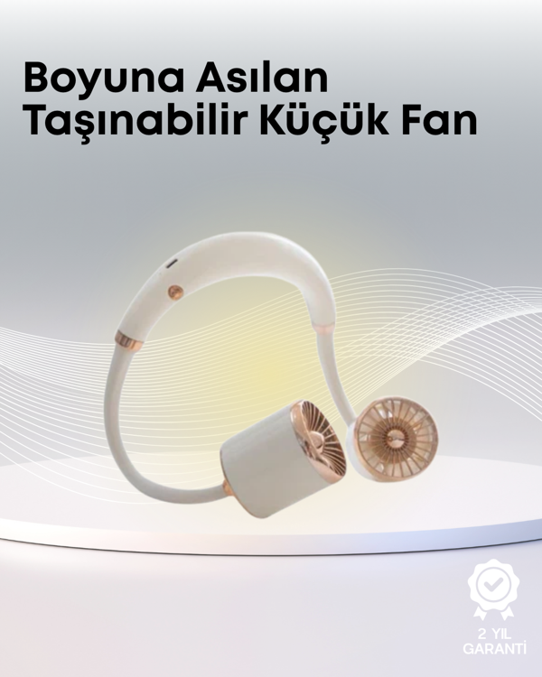 Yazlık Taşınabilir Sessiz Boyun Fanı 3 Kademe Hız Ayarlı - Image 1
