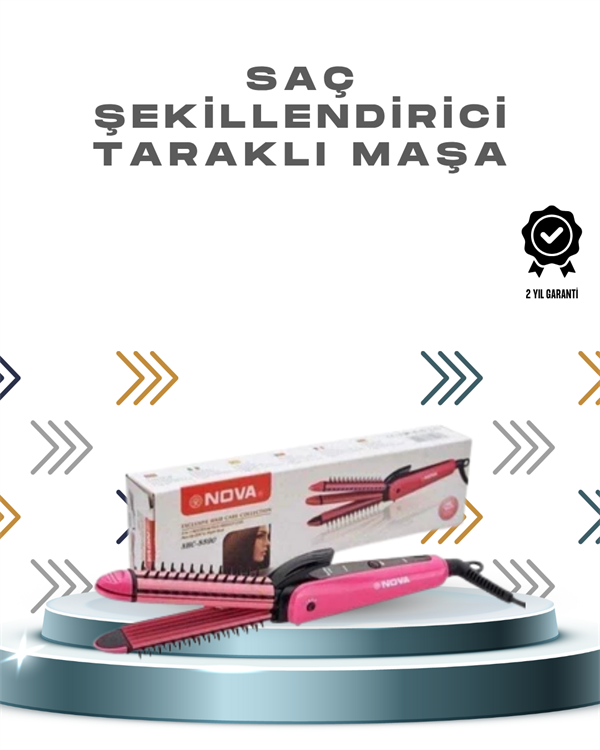 Ergonomik Tasarımlı Fön ve Maşa Uyumlu Saç Şekillendirici Maşa - Image 1