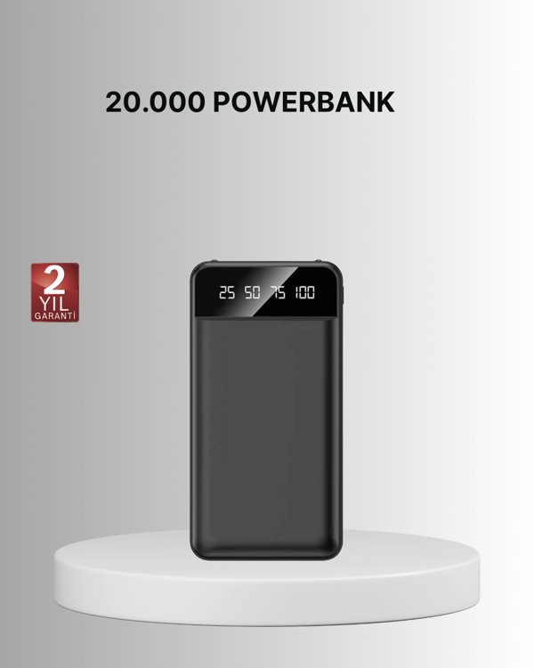 Taşınabilir 20.000 mAh Hızlı Şarj Powerbank 4 Çıkışlı - Image 1