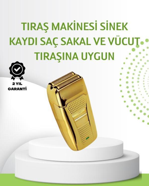 Çift Başlık ve Favori Şekillendirme Özellikli Altın Renk Tıraş Makinesi - Image 1