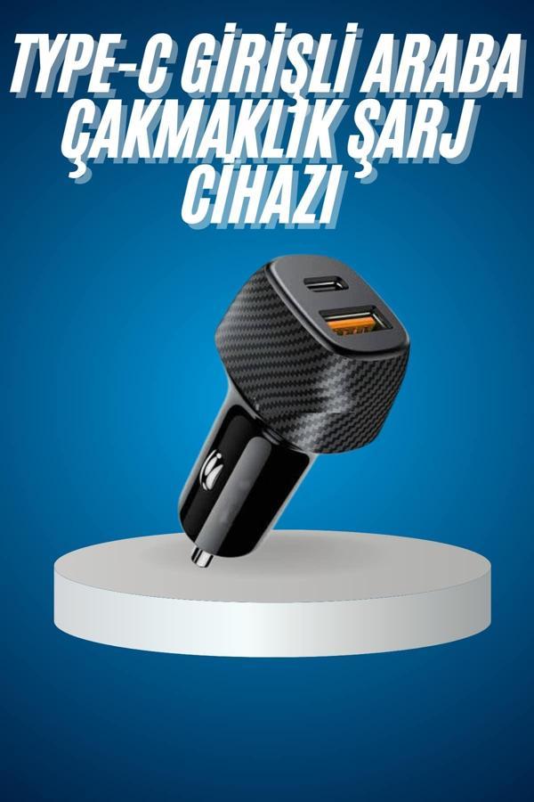 Araç İçi Hızlı Şarj Soketi 38W Oto Çakmaklık Type-C Araba Çakmaklık - Image 1