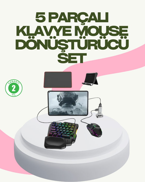 Rekabetçi Mobil Oyun Aksesuarı | Klavye + Mouse + Hızlı Dönüştürücü - Image 1