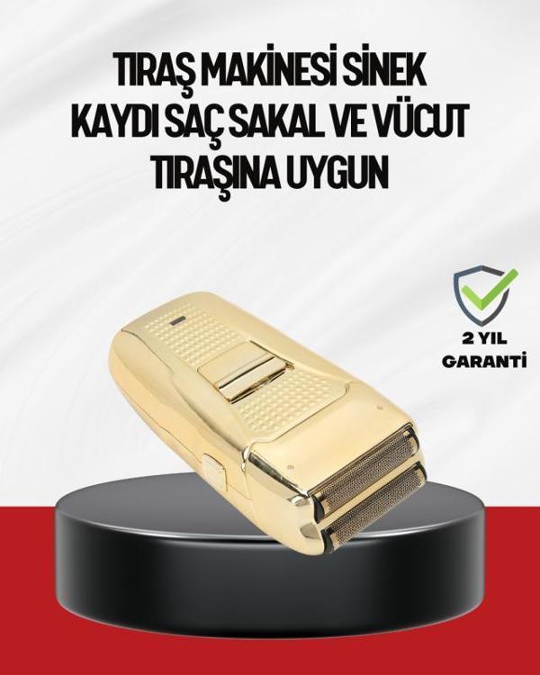 Altın Kaplama Kablolu Erkek Tıraş Makinesi Favori Aparatlı - Image 1