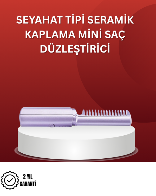 Isıtmalı Saç Düzleştirici Fırça – Kablosuz ve Hafif Tasarım - Image 1