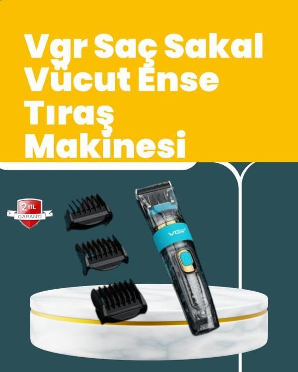 VGR V-695 Saç ve Sakal Kesme Makinesi LED Ekranlı 5 Uzunluk Ayarı - Image 1