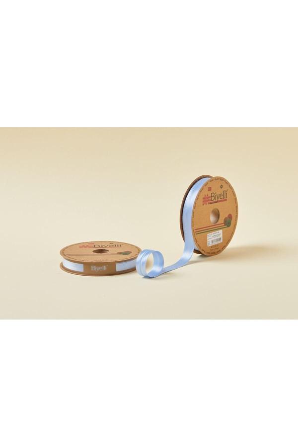 Biye Saten Katlı 052 Koyu Mavi 2 cm 25 Metre %100 Polyester - Image 1