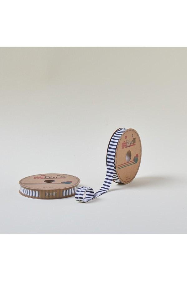 Biye Kalın Çizgili Katlı F10 indigo 2 cm 25 Metre %65 Koton %35 Polyester - Image 1