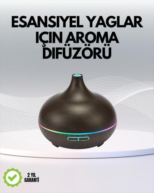 7 Renk Işıklı Ultrasonik Hava Difüzörü – Sessiz ve Güvenli Kullanım - Image 1