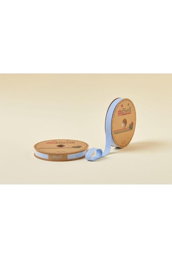 Biye Koton Katlı D07 Açık Mavi 2 cm 25 Metre %65 Koton %35 Polyester - Image 1