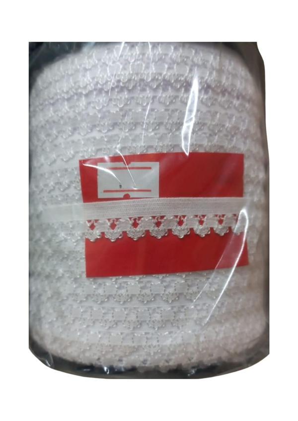 Çamaşır Lastiği Dantelli 1 cm 75 Metre 1 Top Beyaz 1. Model - Image 1