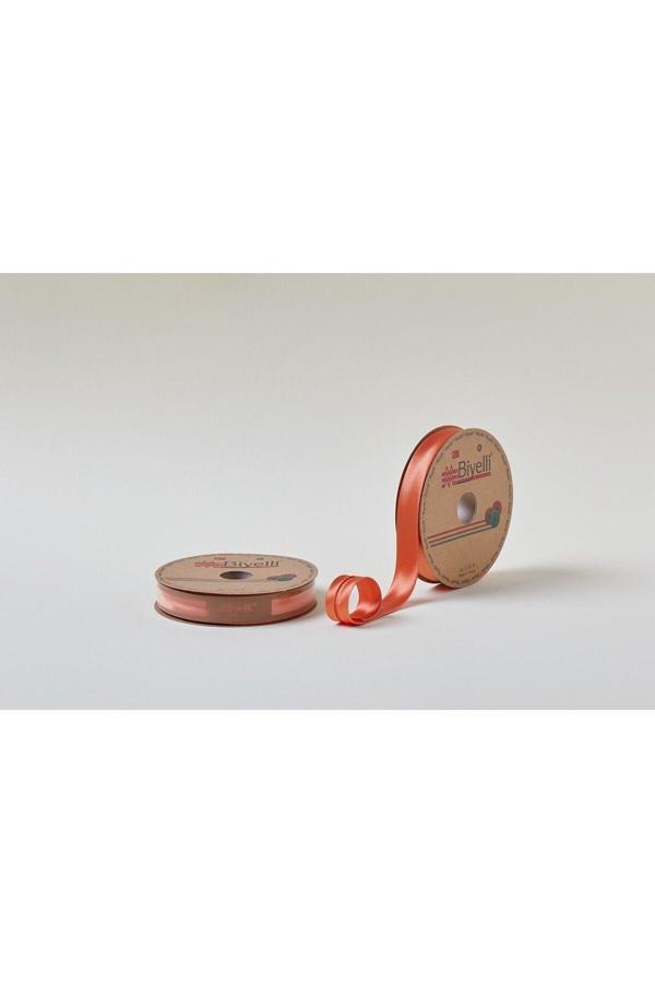 Biye Saten Katlı 028 Turuncu 2 cm 25 Metre %100 Polyester - Image 1