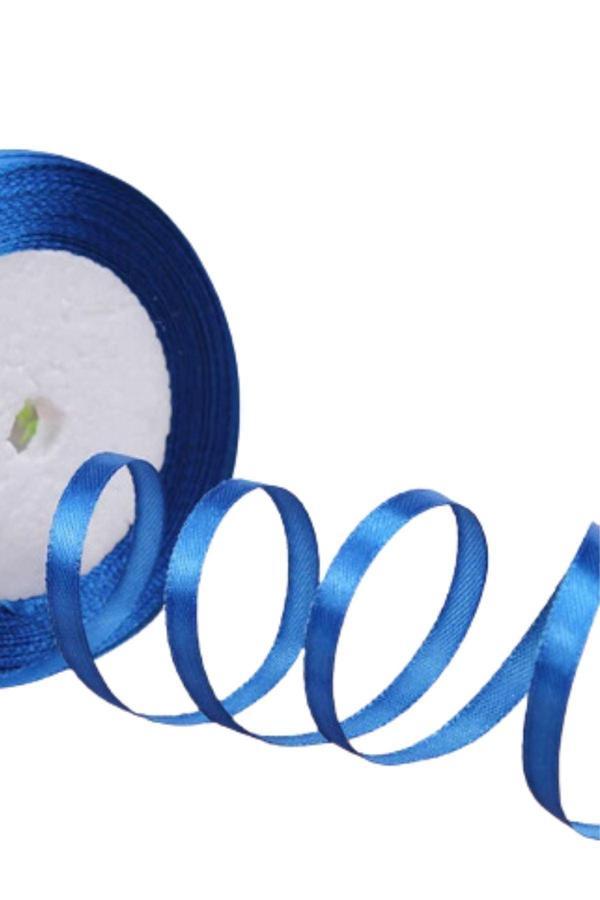 Saten Kurdele 6 mm Petrol Mavisi 1 Metre - Image 1
