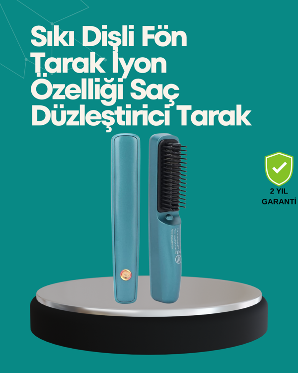Kablosuz Saç Düzleştirici Tarak – 2600 mAh Şarjlı Model - Image 1