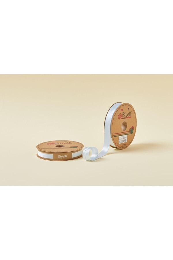 Biye Saten Katlı 003 Açık Mavi 2 cm 25 Metre %100 Polyester - Image 1