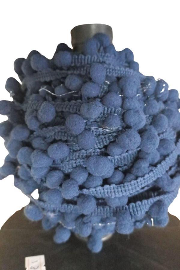 Sıralı Ponpon 1 Metre Lacivert - Image 1