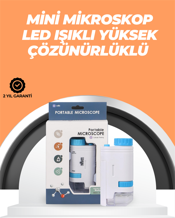 Portatif El Mikroskop – LED Işıklı, Aynı Anda Net Odaklama - Image 1
