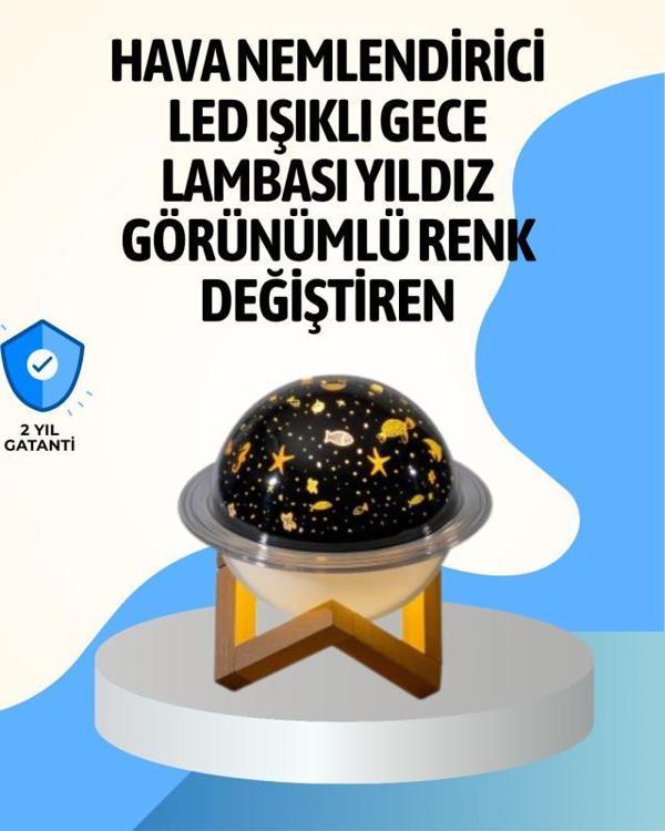 Projektör ışıklı ve aromaterapi destekli taşınabilir nemlendirici cihaz USB bağlantılı - Image 1