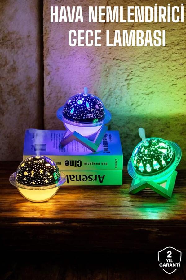 Hava Nemlendirici Masa ve Gece Lambası USB Projeksiyon Aromaterapi - Image 1