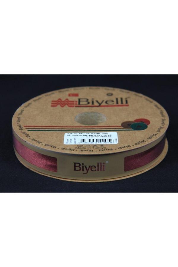 Biye Saten Katlı 059 Koyu Kiremit 2 cm 25 Metre %100 Polyester - Image 1