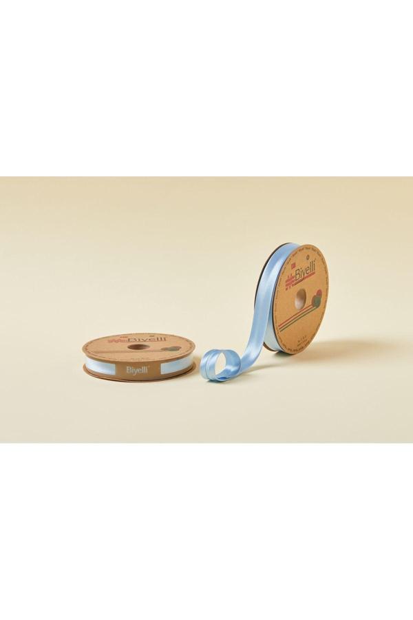 Biye Saten Katlı 069 Koyu Mavi 2 cm 25 Metre %100 Polyester - Image 1