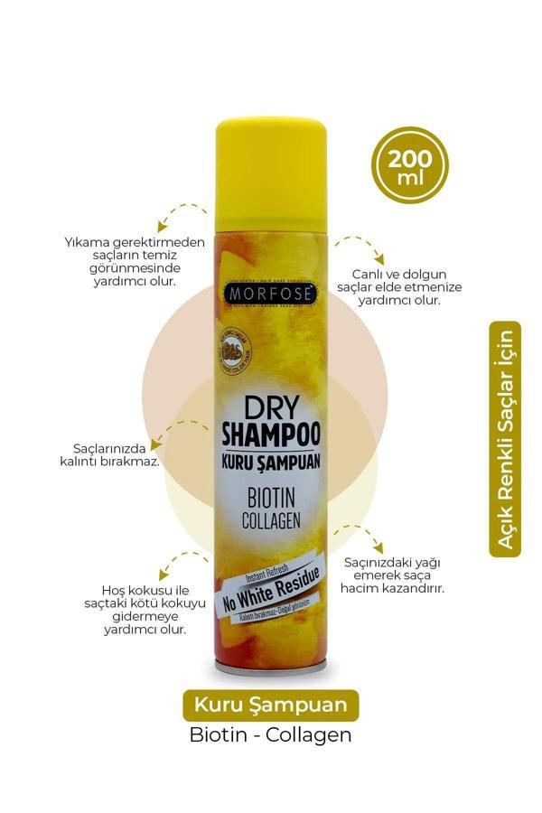 Kuru Şampuan Biotin Collagen 200 ML - Açık Renkli Saçlar - mrfs - Image 1