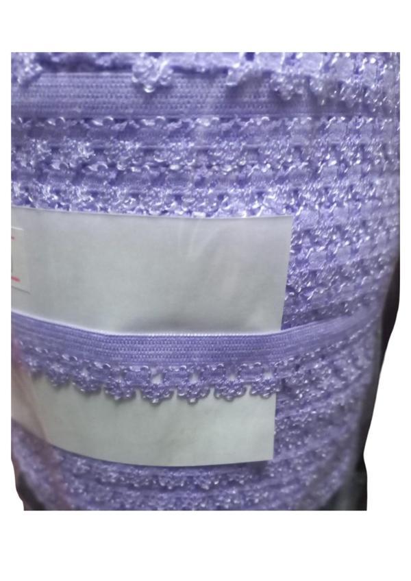 Çamaşır Lastiği Dantelli 1 cm 75 Metre 1 Top Lila - Image 1