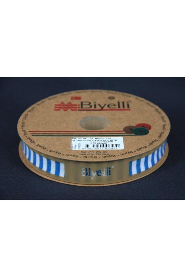 Biye Kalın Çizgili Katlı F08 Petrol 2 cm 25 Metre %65 Koton %35 Polyester - Image 1