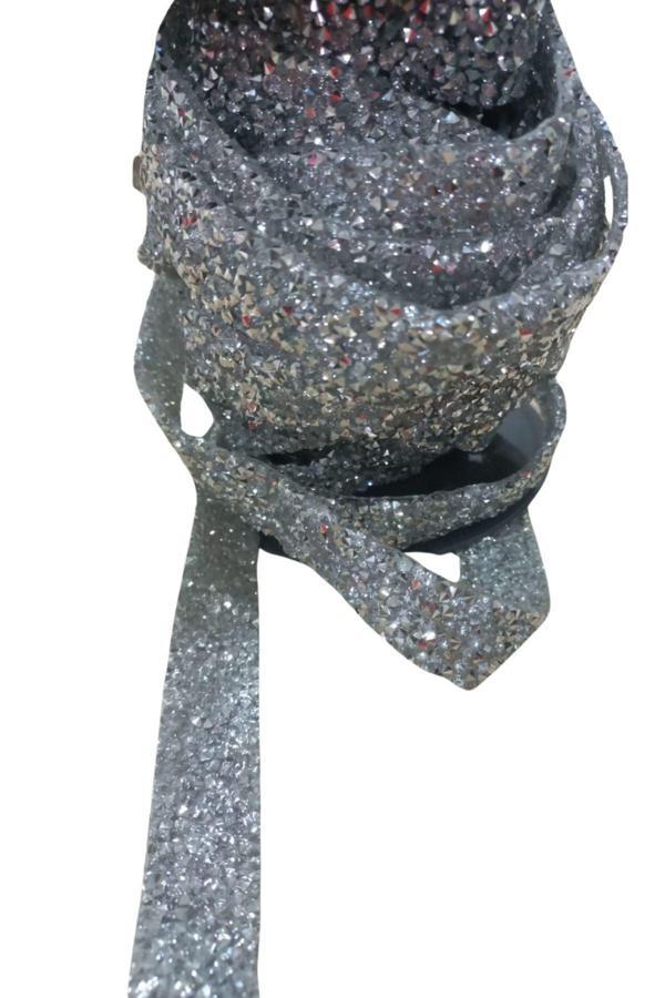 Silikonlu Yapıştırma Taş 1 cm Gümüş 1 Metre - Image 1