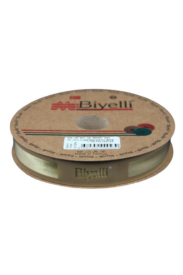 Biye Saten Katlı 044 Yağ Rengi 2 cm 25 Metre %100 Polyester - Image 1