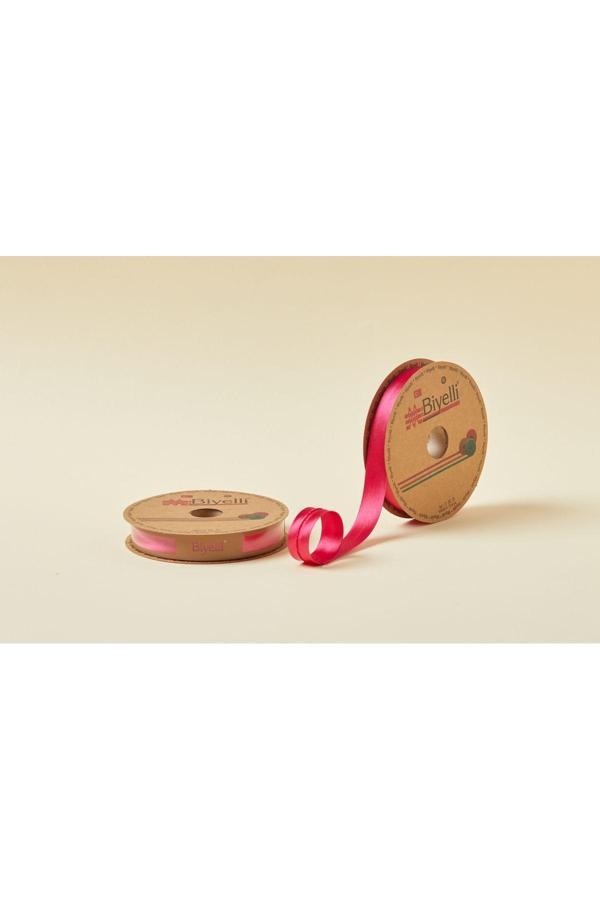 Biye Saten Katlı 008 Fuşya 2 cm 25 Metre %100 Polyester - Image 1