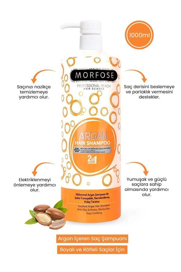 Morfose Argan Şampuan 1000 ML - Boyalı Saçlar İçin - Image 1