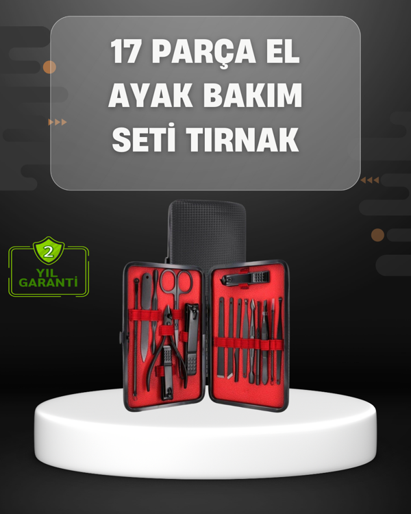 17 Parçalık Profesyonel Manikür Seti – Paslanmaz Çelik - Image 1