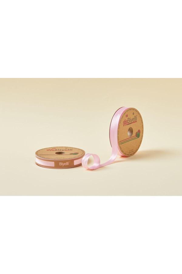 Biye Saten Katlı 007 Pembe 2 cm 25 Metre %100 Polyester - Image 1