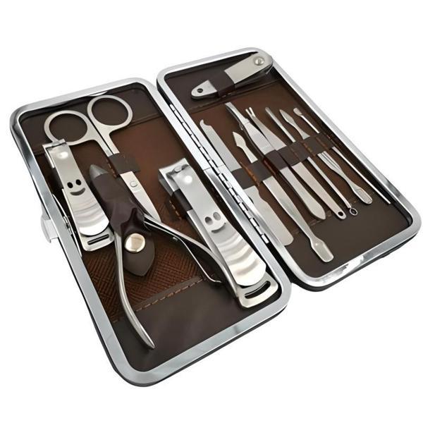 Çantalı Manikür Pensi Profesyonel ve Manikür Pedikür Seti 13 Parça Tırnak Eti İtici Ve Cımbız - Image 1