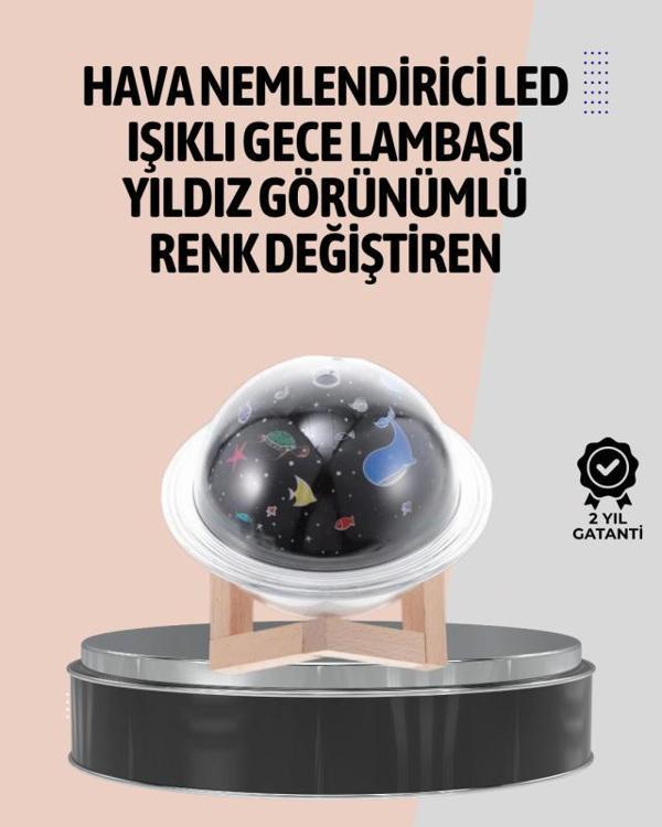 Gece lambası özellikli taşınabilir nemlendirici ve aromaterapi cihazı USB girişli - Image 1