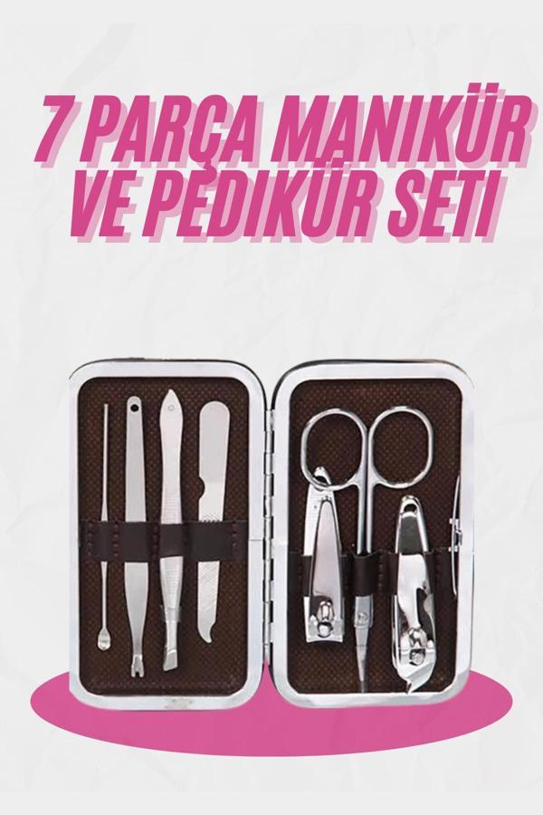Deri Çanta Hediyeli 7 Parça Manikür-Pedikür Tırnak Bakım Seti - Image 1