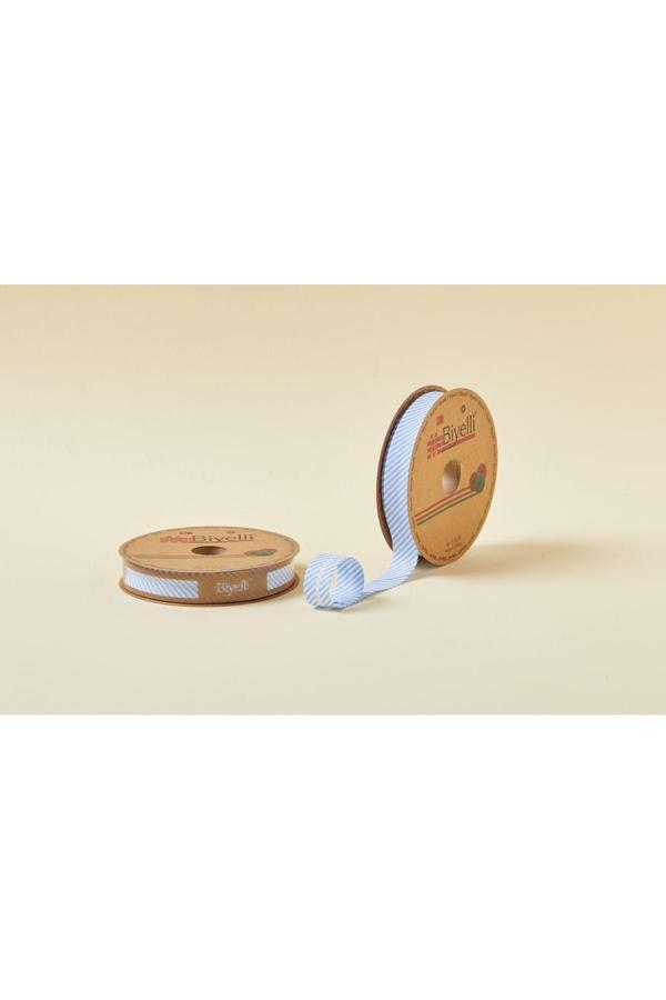 Biye Çizgili Katlı C01 Mavi 2 cm 25 Metre %65 Koton %35 Polyester - Image 1