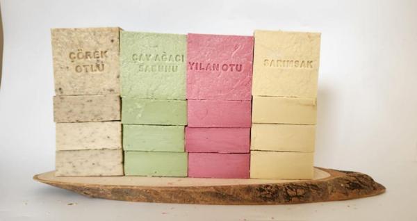 Doğal Üretim Sabunu Karışık (Çörekotu-Çay Ağacı-Yılan Otu-Sarımsak)16'lı Set - Image 1