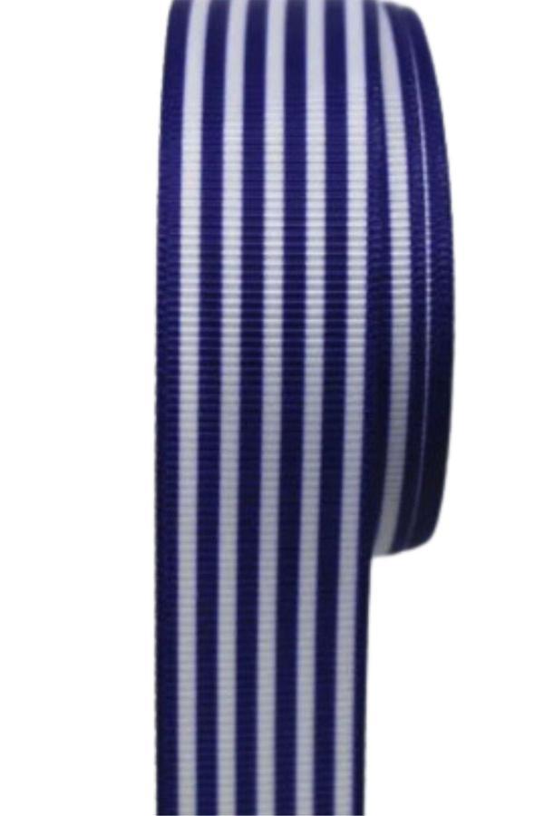 Tafta Çizgi Desen Kurdele 25 mm Lacivert 1 Metre - Image 1