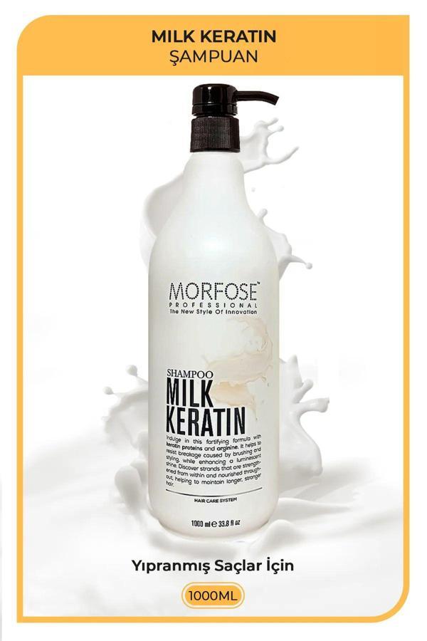 Morfose Milk Keratin Şampuan 1000 ML - Besleyici Koruyucu Etki - Image 1