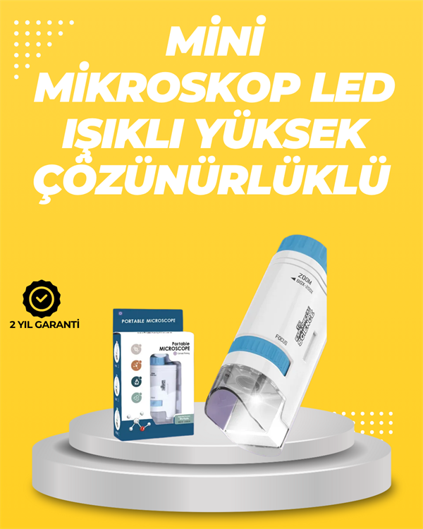 Taşınabilir LED Işıklı Cep Mikroskop – 80X–200X Büyütme - Image 1