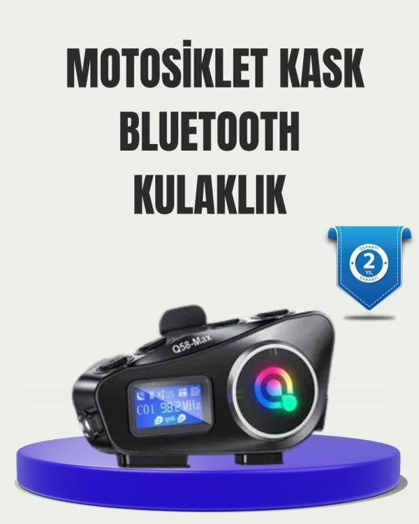 IP65 Suya Dayanıklı Kask Bluetooth Kulaklık LCD Ekranlı - Image 1