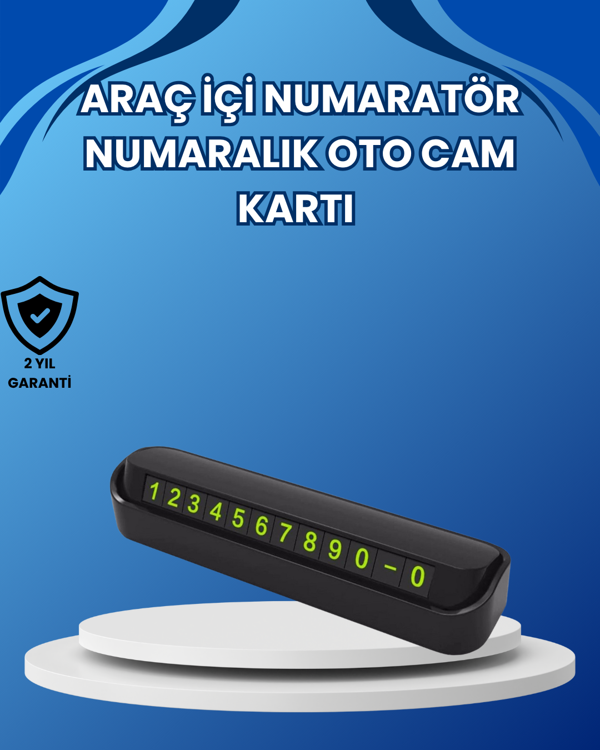 Fosforlu Araç İçi Park Numaratörü – Gece Görünümlü Şık Çözüm - Image 1