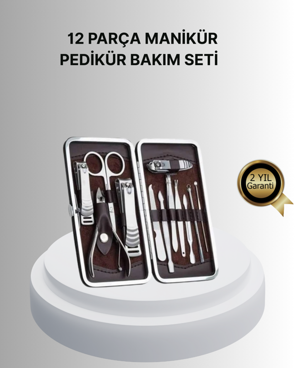 Profesyonel Tırnak Bakım Seti Çelik Aletli Şık Deri Çantalı - Image 1