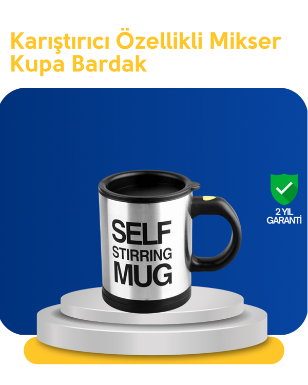 Pratik ve Dayanıklı Termos Kupa | Tek Tuşla Otomatik Karıştırma - Image 1