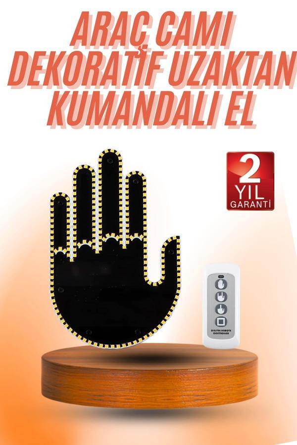 Kumandalı El Led Araba İçi 4 Farklı Mod El Orta Parmak Led - Image 1