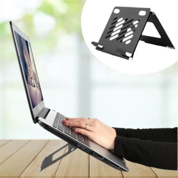 Buffer® Ayarlanabilir Metal Dizüstü Destek Tabanı Katlanabilir Taşınabilir Laptop Sehpası Standı - Image 1