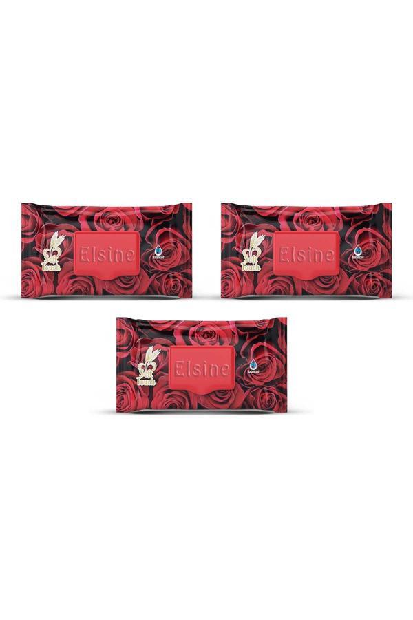 3 Paket Red Rose Islak Havlu Mendil 90 Adet Kapaklı Gül Kokulu - Image 1