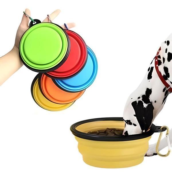 Katlanabilir Kedi Köpek Mama ve Su Kabı Köpek Oyuncağı (Mavi) - Image 1