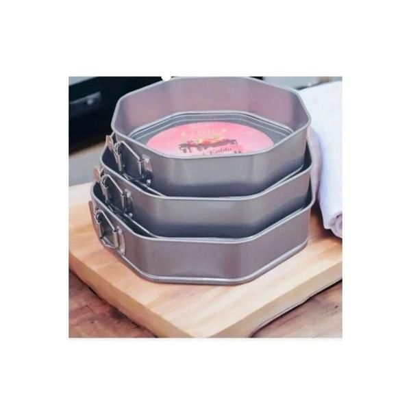 3'lü Sekizgen Kelepçeli Kek Kalıbı - Image 1